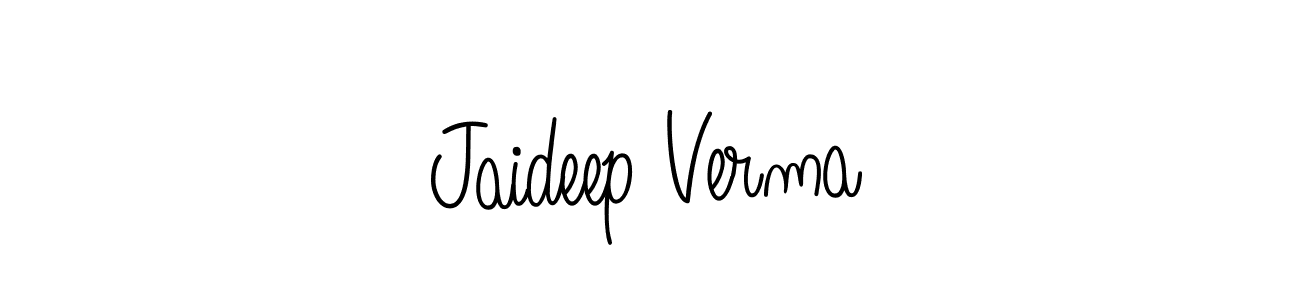 You should practise on your own different ways (Angelique-Rose-font-FFP) to write your name (Jaideep Verma) in signature. don't let someone else do it for you. Jaideep Verma signature style 5 images and pictures png