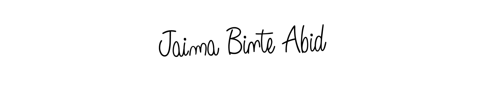 How to make Jaima Binte Abid name signature. Use Angelique-Rose-font-FFP style for creating short signs online. This is the latest handwritten sign. Jaima Binte Abid signature style 5 images and pictures png