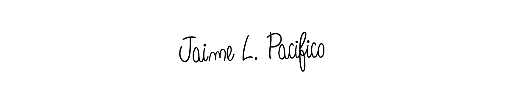 Jaime L. Pacifico stylish signature style. Best Handwritten Sign (Angelique-Rose-font-FFP) for my name. Handwritten Signature Collection Ideas for my name Jaime L. Pacifico. Jaime L. Pacifico signature style 5 images and pictures png
