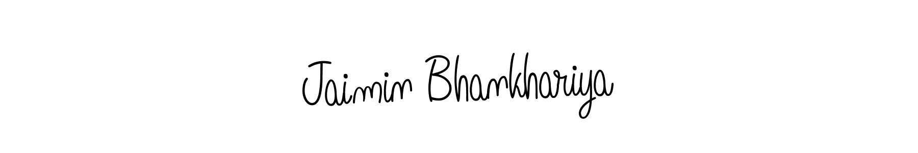 Create a beautiful signature design for name Jaimin Bhankhariya. With this signature (Angelique-Rose-font-FFP) fonts, you can make a handwritten signature for free. Jaimin Bhankhariya signature style 5 images and pictures png