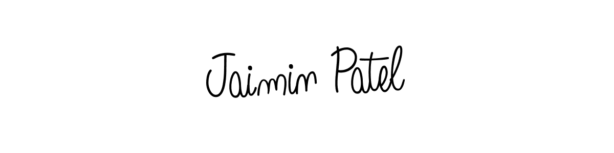 Create a beautiful signature design for name Jaimin Patel. With this signature (Angelique-Rose-font-FFP) fonts, you can make a handwritten signature for free. Jaimin Patel signature style 5 images and pictures png