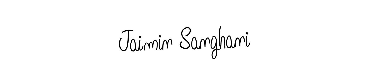 if you are searching for the best signature style for your name Jaimin Sanghani. so please give up your signature search. here we have designed multiple signature styles  using Angelique-Rose-font-FFP. Jaimin Sanghani signature style 5 images and pictures png