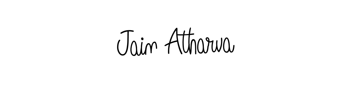 Make a beautiful signature design for name Jain Atharva. With this signature (Angelique-Rose-font-FFP) style, you can create a handwritten signature for free. Jain Atharva signature style 5 images and pictures png