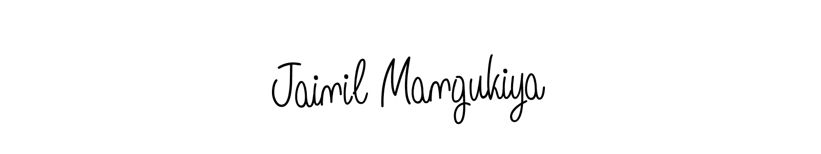 Use a signature maker to create a handwritten signature online. With this signature software, you can design (Angelique-Rose-font-FFP) your own signature for name Jainil Mangukiya. Jainil Mangukiya signature style 5 images and pictures png