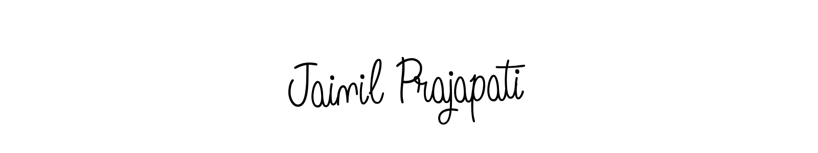 You should practise on your own different ways (Angelique-Rose-font-FFP) to write your name (Jainil Prajapati) in signature. don't let someone else do it for you. Jainil Prajapati signature style 5 images and pictures png