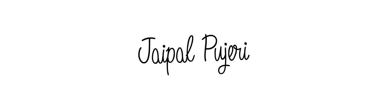 Create a beautiful signature design for name Jaipal Pujeri. With this signature (Angelique-Rose-font-FFP) fonts, you can make a handwritten signature for free. Jaipal Pujeri signature style 5 images and pictures png