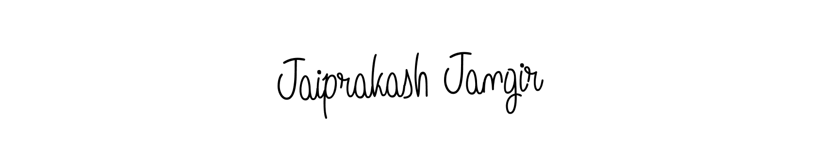 You should practise on your own different ways (Angelique-Rose-font-FFP) to write your name (Jaiprakash Jangir) in signature. don't let someone else do it for you. Jaiprakash Jangir signature style 5 images and pictures png