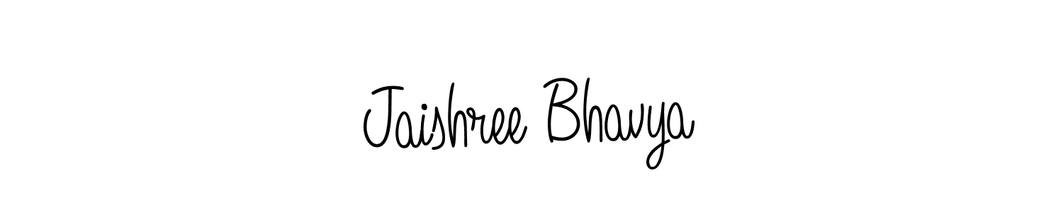 How to make Jaishree Bhavya name signature. Use Angelique-Rose-font-FFP style for creating short signs online. This is the latest handwritten sign. Jaishree Bhavya signature style 5 images and pictures png