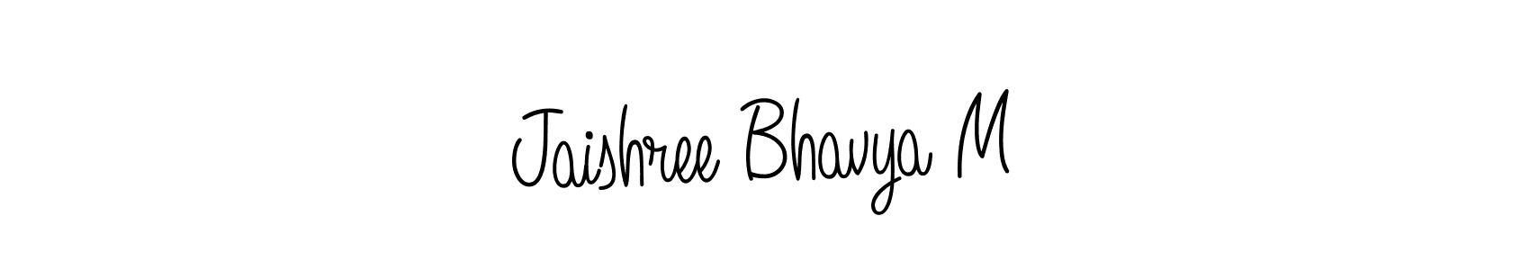 How to make Jaishree Bhavya M signature? Angelique-Rose-font-FFP is a professional autograph style. Create handwritten signature for Jaishree Bhavya M name. Jaishree Bhavya M signature style 5 images and pictures png