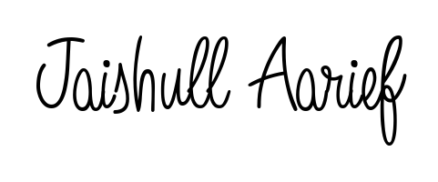 Personalize your online presence with Jaishull Aarief signature rendered in elegant Angelique-Rose-font-FFP font. Great for website footers and blogs. Jaishull Aarief signature style 5 images and pictures png