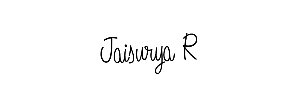 Design your own signature with our free online signature maker. With this signature software, you can create a handwritten (Angelique-Rose-font-FFP) signature for name Jaisurya R. Jaisurya R signature style 5 images and pictures png