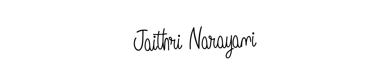 How to make Jaithri Narayani name signature. Use Angelique-Rose-font-FFP style for creating short signs online. This is the latest handwritten sign. Jaithri Narayani signature style 5 images and pictures png