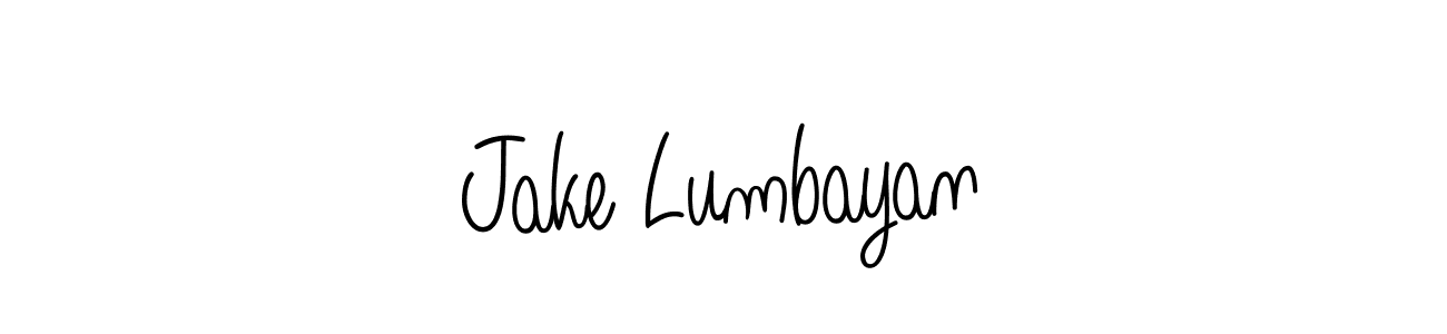 How to make Jake Lumbayan name signature. Use Angelique-Rose-font-FFP style for creating short signs online. This is the latest handwritten sign. Jake Lumbayan signature style 5 images and pictures png