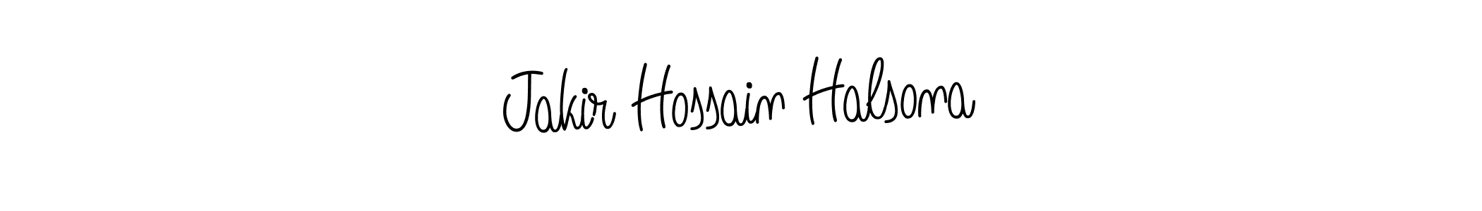 How to make Jakir Hossain Halsona name signature. Use Angelique-Rose-font-FFP style for creating short signs online. This is the latest handwritten sign. Jakir Hossain Halsona signature style 5 images and pictures png