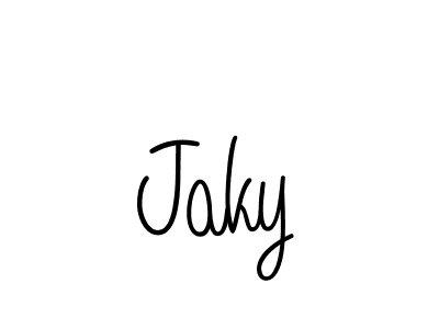 Make a beautiful signature design for name Jaky. With this signature (Angelique-Rose-font-FFP) style, you can create a handwritten signature for free. Jaky signature style 5 images and pictures png