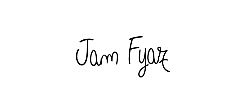 Use a signature maker to create a handwritten signature online. With this signature software, you can design (Angelique-Rose-font-FFP) your own signature for name Jam Fyaz. Jam Fyaz signature style 5 images and pictures png