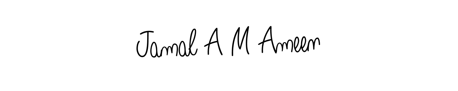 Jamal A M Ameen stylish signature style. Best Handwritten Sign (Angelique-Rose-font-FFP) for my name. Handwritten Signature Collection Ideas for my name Jamal A M Ameen. Jamal A M Ameen signature style 5 images and pictures png