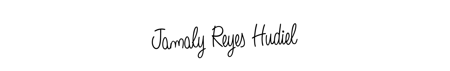 How to make Jamaly Reyes Hudiel name signature. Use Angelique-Rose-font-FFP style for creating short signs online. This is the latest handwritten sign. Jamaly Reyes Hudiel signature style 5 images and pictures png