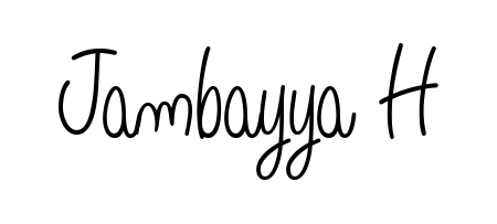 You should practise on your own different ways (Angelique-Rose-font-FFP) to write your name (Jambayya H) in signature. Don't let someone else do it for you. Jambayya H signature style 5 images and pictures png