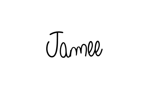 Use a signature maker to create a handwritten signature online. With this signature software, you can design (Angelique-Rose-font-FFP) your own signature for name Jamee. Jamee signature style 5 images and pictures png