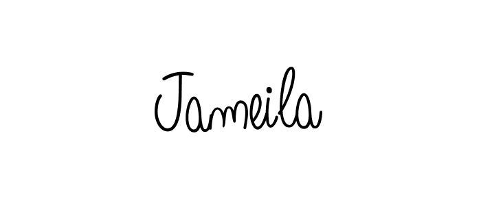 Use a signature maker to create a handwritten signature online. With this signature software, you can design (Angelique-Rose-font-FFP) your own signature for name Jameila. Jameila signature style 5 images and pictures png