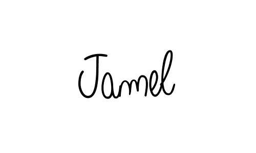 Make a beautiful signature design for name Jamel. With this signature (Angelique-Rose-font-FFP) style, you can create a handwritten signature for free. Jamel signature style 5 images and pictures png