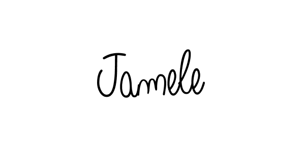 Make a beautiful signature design for name Jamele. With this signature (Angelique-Rose-font-FFP) style, you can create a handwritten signature for free. Jamele signature style 5 images and pictures png