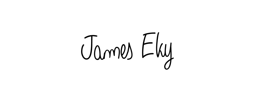 Use a signature maker to create a handwritten signature online. With this signature software, you can design (Angelique-Rose-font-FFP) your own signature for name James Eky. James Eky signature style 5 images and pictures png