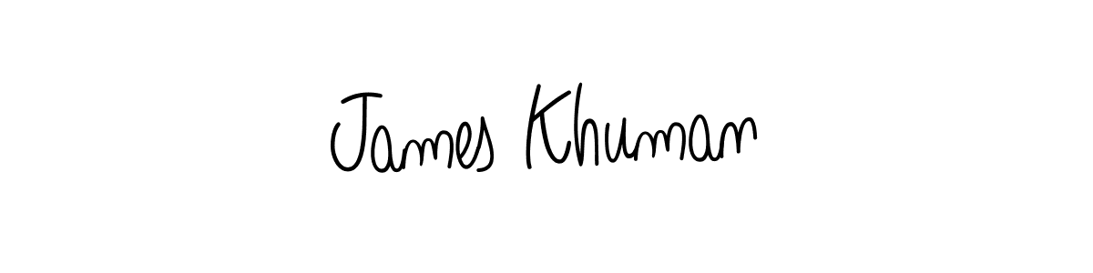 You should practise on your own different ways (Angelique-Rose-font-FFP) to write your name (James Khuman) in signature. don't let someone else do it for you. James Khuman signature style 5 images and pictures png
