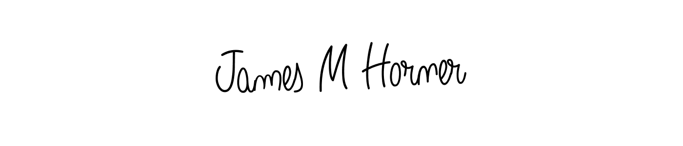 Design your own signature with our free online signature maker. With this signature software, you can create a handwritten (Angelique-Rose-font-FFP) signature for name James M Horner. James M Horner signature style 5 images and pictures png