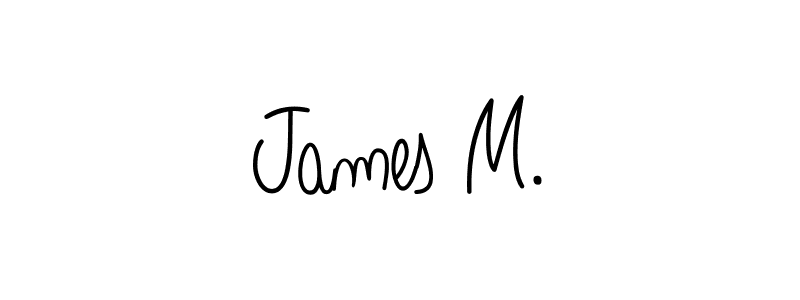 Use a signature maker to create a handwritten signature online. With this signature software, you can design (Angelique-Rose-font-FFP) your own signature for name James M.. James M. signature style 5 images and pictures png