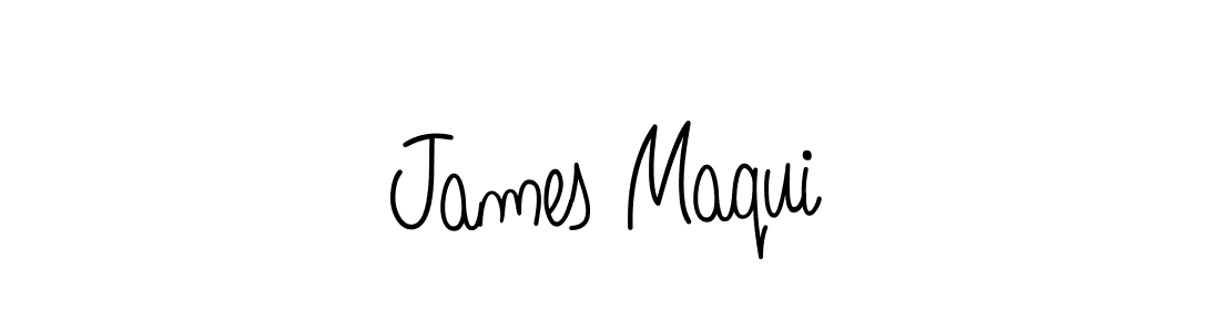 You should practise on your own different ways (Angelique-Rose-font-FFP) to write your name (James Maqui) in signature. don't let someone else do it for you. James Maqui signature style 5 images and pictures png