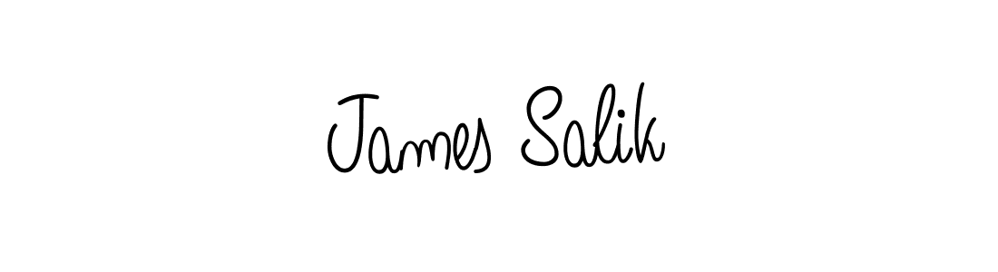 You should practise on your own different ways (Angelique-Rose-font-FFP) to write your name (James Salik) in signature. don't let someone else do it for you. James Salik signature style 5 images and pictures png