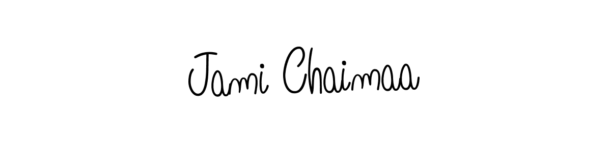 Jami Chaimaa stylish signature style. Best Handwritten Sign (Angelique-Rose-font-FFP) for my name. Handwritten Signature Collection Ideas for my name Jami Chaimaa. Jami Chaimaa signature style 5 images and pictures png