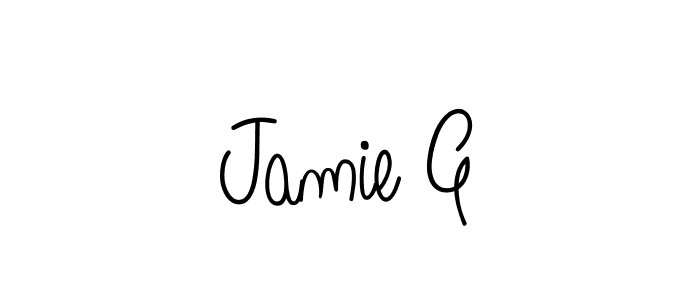 Use a signature maker to create a handwritten signature online. With this signature software, you can design (Angelique-Rose-font-FFP) your own signature for name Jamie G. Jamie G signature style 5 images and pictures png