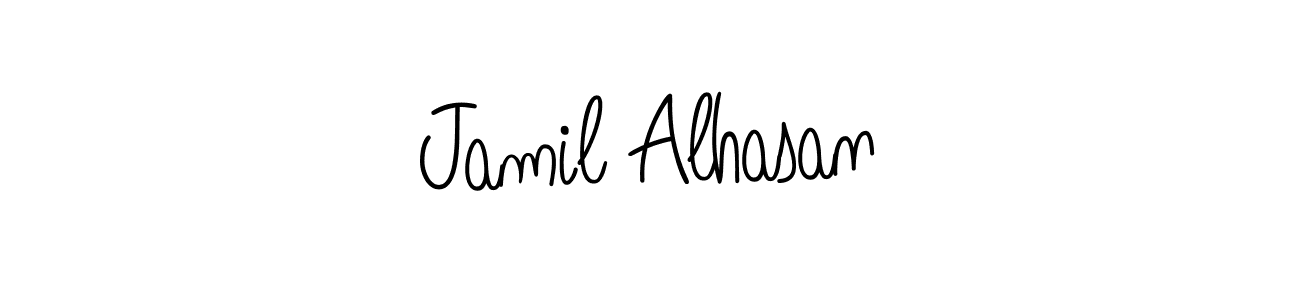 The best way (Angelique-Rose-font-FFP) to make a short signature is to pick only two or three words in your name. The name Jamil Alhasan include a total of six letters. For converting this name. Jamil Alhasan signature style 5 images and pictures png