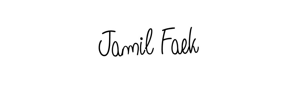 How to make Jamil Faek name signature. Use Angelique-Rose-font-FFP style for creating short signs online. This is the latest handwritten sign. Jamil Faek signature style 5 images and pictures png