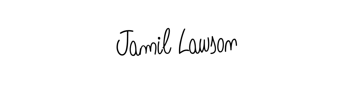 Make a beautiful signature design for name Jamil Lawson. With this signature (Angelique-Rose-font-FFP) style, you can create a handwritten signature for free. Jamil Lawson signature style 5 images and pictures png