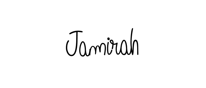 Design your own signature with our free online signature maker. With this signature software, you can create a handwritten (Angelique-Rose-font-FFP) signature for name Jamirah. Jamirah signature style 5 images and pictures png