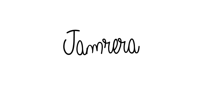 Make a beautiful signature design for name Jamrera. With this signature (Angelique-Rose-font-FFP) style, you can create a handwritten signature for free. Jamrera signature style 5 images and pictures png