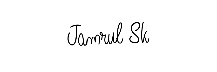 You should practise on your own different ways (Angelique-Rose-font-FFP) to write your name (Jamrul Sk) in signature. don't let someone else do it for you. Jamrul Sk signature style 5 images and pictures png