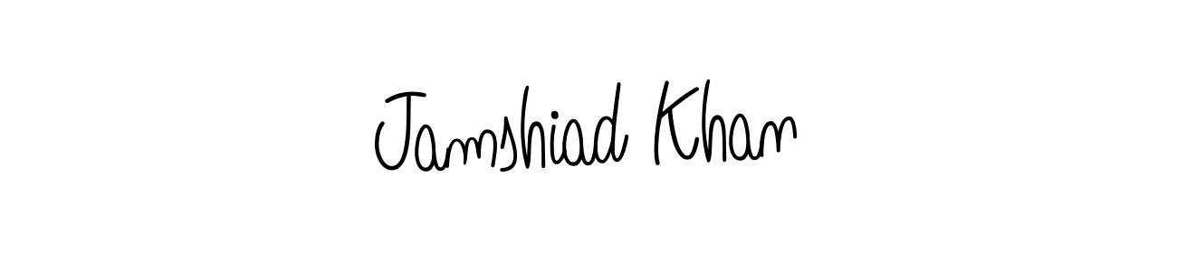 The best way (Angelique-Rose-font-FFP) to make a short signature is to pick only two or three words in your name. The name Jamshiad Khan include a total of six letters. For converting this name. Jamshiad Khan signature style 5 images and pictures png