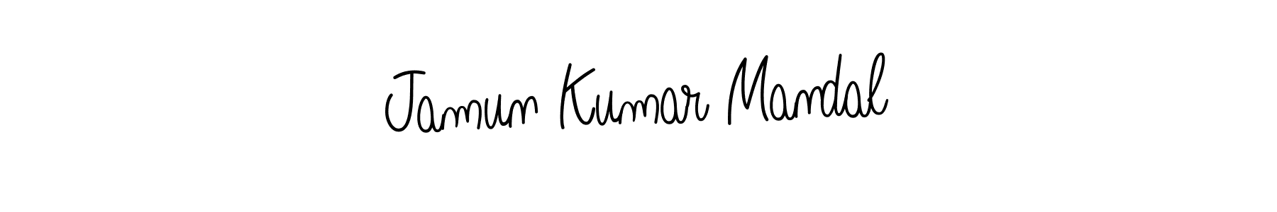 You should practise on your own different ways (Angelique-Rose-font-FFP) to write your name (Jamun Kumar Mandal) in signature. don't let someone else do it for you. Jamun Kumar Mandal signature style 5 images and pictures png