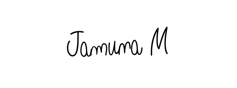 Also we have Jamuna M name is the best signature style. Create professional handwritten signature collection using Angelique-Rose-font-FFP autograph style. Jamuna M signature style 5 images and pictures png