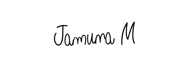 Also we have Jamuna M name is the best signature style. Create professional handwritten signature collection using Angelique-Rose-font-FFP autograph style. Jamuna M signature style 5 images and pictures png