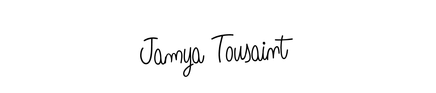 Make a short Jamya Tousaint signature style. Manage your documents anywhere anytime using Angelique-Rose-font-FFP. Create and add eSignatures, submit forms, share and send files easily. Jamya Tousaint signature style 5 images and pictures png