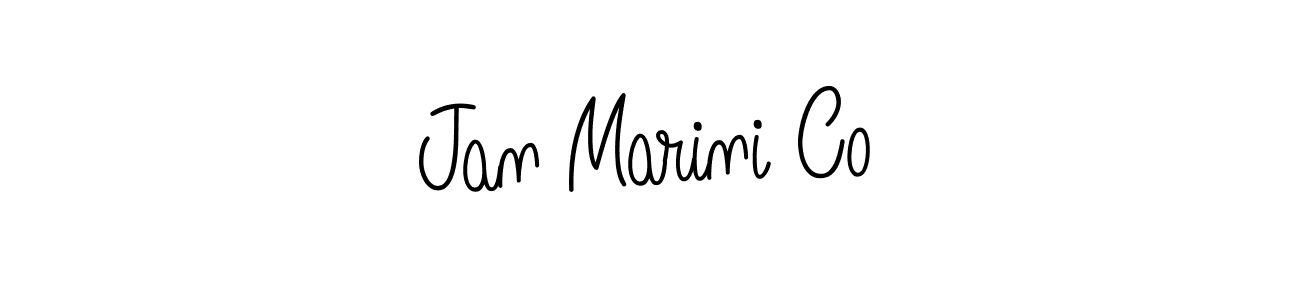 Use a signature maker to create a handwritten signature online. With this signature software, you can design (Angelique-Rose-font-FFP) your own signature for name Jan Marini Co. Jan Marini Co signature style 5 images and pictures png