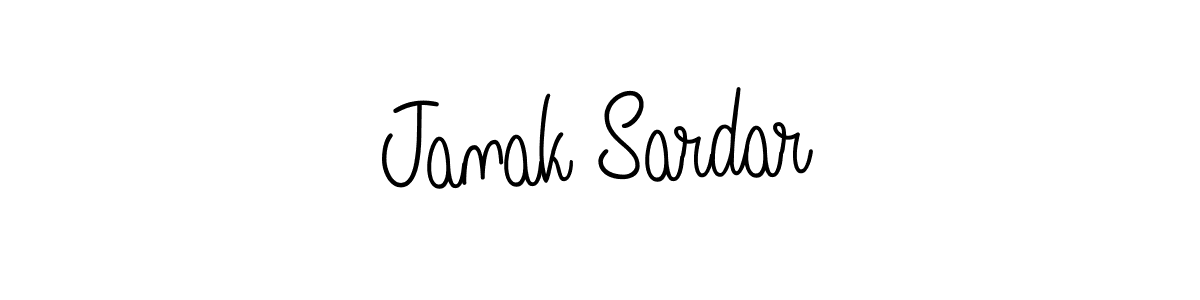 How to make Janak Sardar name signature. Use Angelique-Rose-font-FFP style for creating short signs online. This is the latest handwritten sign. Janak Sardar signature style 5 images and pictures png