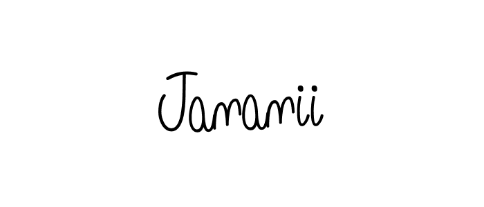 Design your own signature with our free online signature maker. With this signature software, you can create a handwritten (Angelique-Rose-font-FFP) signature for name Jananii. Jananii signature style 5 images and pictures png