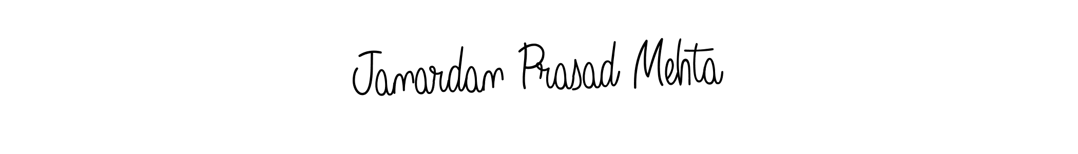 The best way (Angelique-Rose-font-FFP) to make a short signature is to pick only two or three words in your name. The name Janardan Prasad Mehta include a total of six letters. For converting this name. Janardan Prasad Mehta signature style 5 images and pictures png